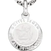 Amulett Anhänger Engel Schutzengel aus 925 Silber teilmattiert rund Kinder