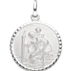 Anhänger Amulett Medaille Christopherus Schutzpatron & Halskette 42cm 925 Silber
