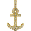 Anhänger Anker aus 925 Silber vergoldet mit 32 Zirkonia 19,7x10,1mm Halsschmuck
