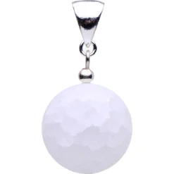Anhänger aus Bergkristall mit Crack-Struktur, 925 Silber, mattiert