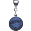 Anhänger aus Dumortierit & 925 Silber, Edelstein Kugel dunkelblau-violett