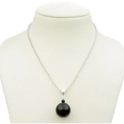 Anhänger aus echtem Onyx & 925er Silber, schwarz, Onyxanhänger