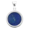 Anhänger aus Edelstein Lapis-Lazuli blau 925 Silber rhodiniert rund mit Wölbung