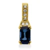 Anhänger aus 750 Gelbgold Saphir 0,36ct blau 6 Brillanten 0,02ct TW-PI 11,4x3,5mm