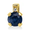 Anhänger aus 750 Gelbgold Saphir 0,45ct blau Diamant 0,01ct TW-SI 6,7x4,4mm