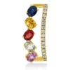 Anhänger aus 750 Gelbgold 5 Saphire 1,29ct mehrfarbig 16 Brillanten 0,12ct TW-SI