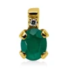 Anhänger aus 750 Gelbgold Smaragd 0,29ct grün Diamant 0,01ct TW-SI 7,2x4mm