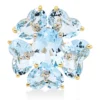 Anhänger aus 750 Gelbgold 6 Topase 9,8ct skyblue 10 Brillanten 0,09ct TW-SI
