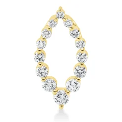 Anhänger aus 750 Gold Gelbgold 14 Diamanten 0,34ct TW-SI 16,1x8,3mm