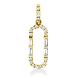 Anhänger aus 585 Gold Gelbgold 25 Diamanten 0,21ct W-SI/PI 21,7x6,3mm mit Öse