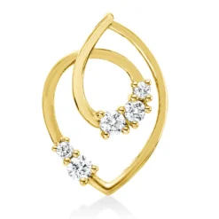 Anhänger aus 750 Gold Gelbgold 5 Diamanten 0,18ct TW-SI 16,8x11,8mm