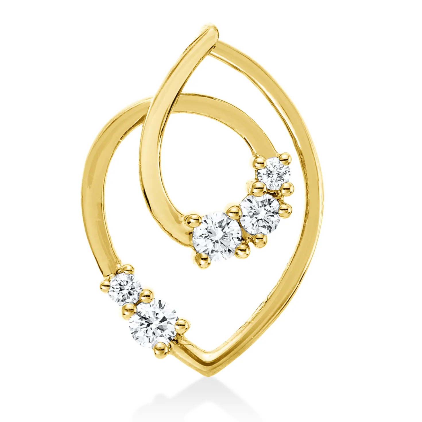 Anhänger aus 750 Gold Gelbgold 5 Diamanten 0,18ct TW-SI 16,8x11,8mm