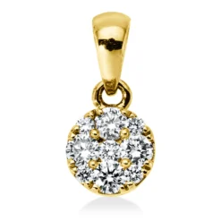 Anhänger aus 750 Gold Gelbgold 9 Diamanten 0,18ct 10,8x5,4mm mit Öse