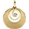 Anhänger aus 585 Gold Gelbgold eismatt Diamant Brillant 0,05 Ct 25,5x18,8mm