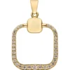 Anhänger aus 333 Gold Gelbgold mit 33 Zirkonia 23,2x17,9mm Quadrat abgerundet