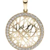 Anhänger aus 333 Gold Gelbgold rund Ø19,3mm mit 39 Zirkonia rundum Halsschmuck