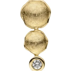 Anhänger aus 585 Gold Gelbgold teil- Diamant Brillant 0,05 Ct 16,7x6,9mm