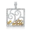 Anhänger aus 750 Gold gelb/weiß 131 Diamanten 2,84ct 33x24,8mm mit Öse