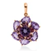 Anhänger aus 750 Gold Rotgold 12 Amethyste 6,2ct pink 28x18,7mm mit Öse