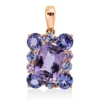 Anhänger aus 750 Gold Rotgold 11 Saphire 4,59ct blau 21,2x12mm mit Öse
