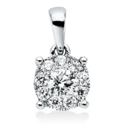 Anhänger aus 750 Gold Weißgold 10 Brillanten 0,3ct F-VSI 11,7x6,5mm mit Öse