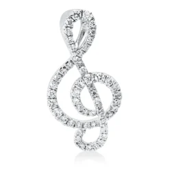 Anhänger aus 750 Gold Weißgold 53 Brillanten 0,2ct TW-SI 17,6x9mm