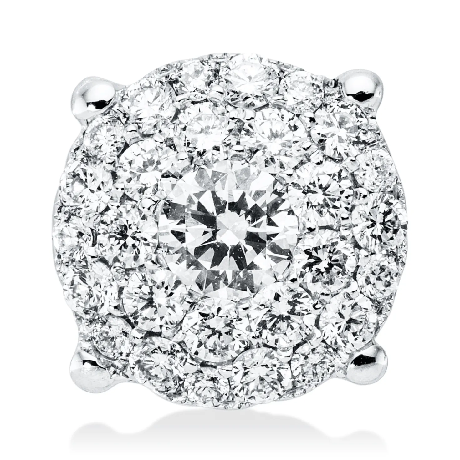 Anhänger aus 750 Gold Weißgold 28 Brillanten 0,53ct F-VSI 9x9mm