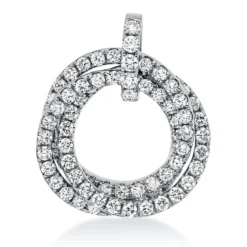 Anhänger aus 750 Gold Weißgold 76 Brillanten 0,95ct TW-VSI 21,9x18,5mm mit Öse