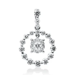 Anhänger aus 750 Gold Weißgold 27 Brillanten 0,66ct F-VSI 20,9x13,3mm mit Öse