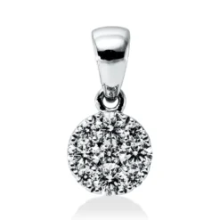 Anhänger aus 750 Gold Weißgold 9 Brillanten 0,26ct TW-SI 11,9x6,1mm mit Öse