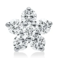 Anhänger aus 750 Gold Weißgold 6 Brillanten 0,1ct W-SI 4,6x4,6mm