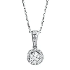 Anhänger aus 750 Gold Weißgold 28 Brillanten 0,33ct TW-SI 14,7x7,5mm mit Öse