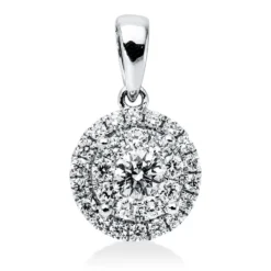 Anhänger aus 750 Gold Weißgold 28 Brillanten 0,48ct F-VSI 15,9x9,3mm mit Öse
