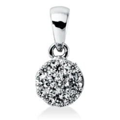 Anhänger aus 750 Gold Weißgold 9 Diamanten 0,18ct TW-SI 10,7x5,4mm mit Öse