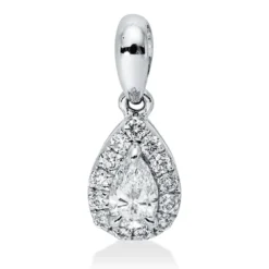 Anhänger aus 750 Gold Weißgold 14 Diamanten 0,09ct TW-SI 8,5x3,8mm
