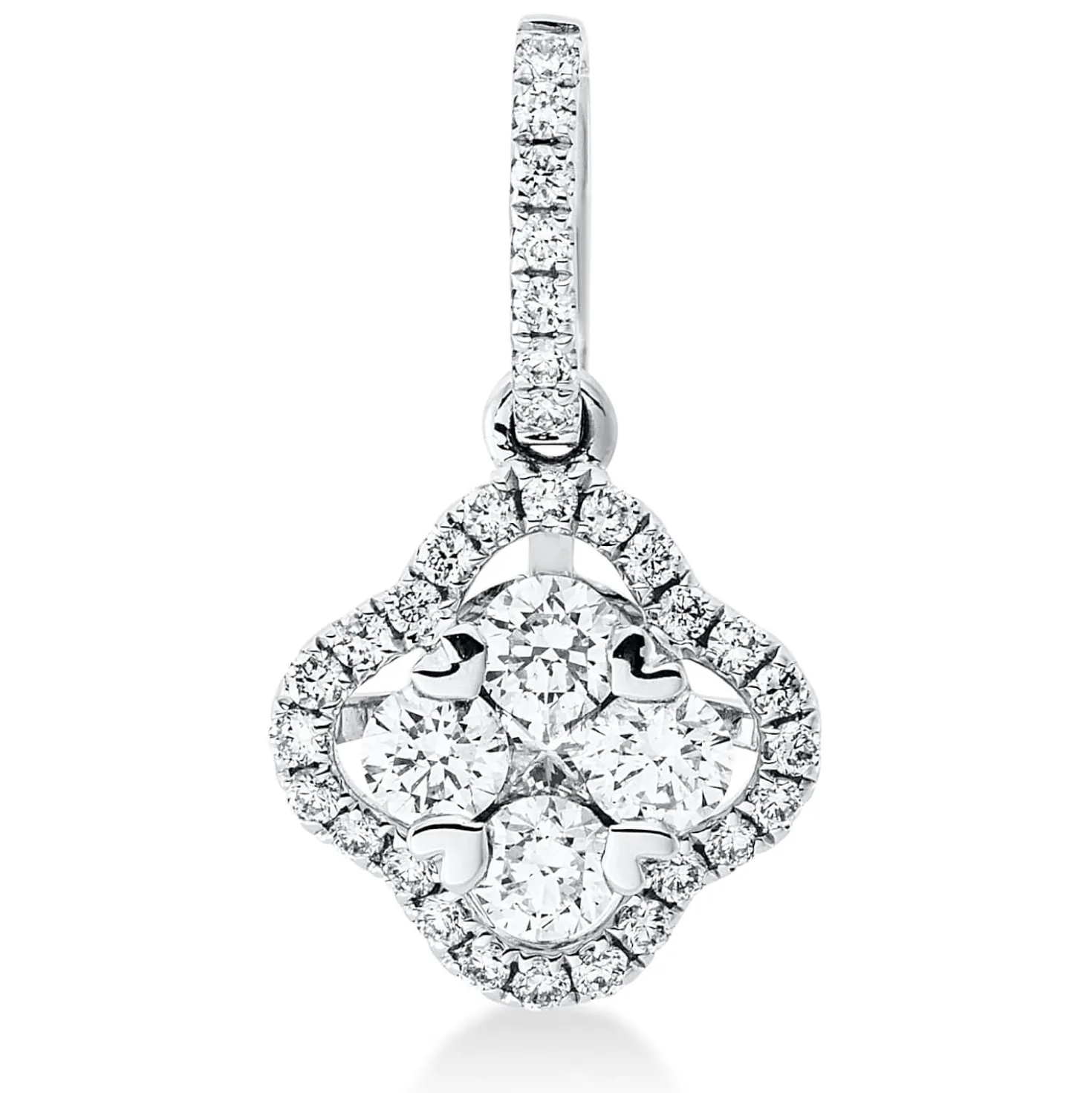 Anhänger aus 750 Gold Weißgold 36 Diamanten 0,47ct TW-SI 18x9,9mm mit Öse