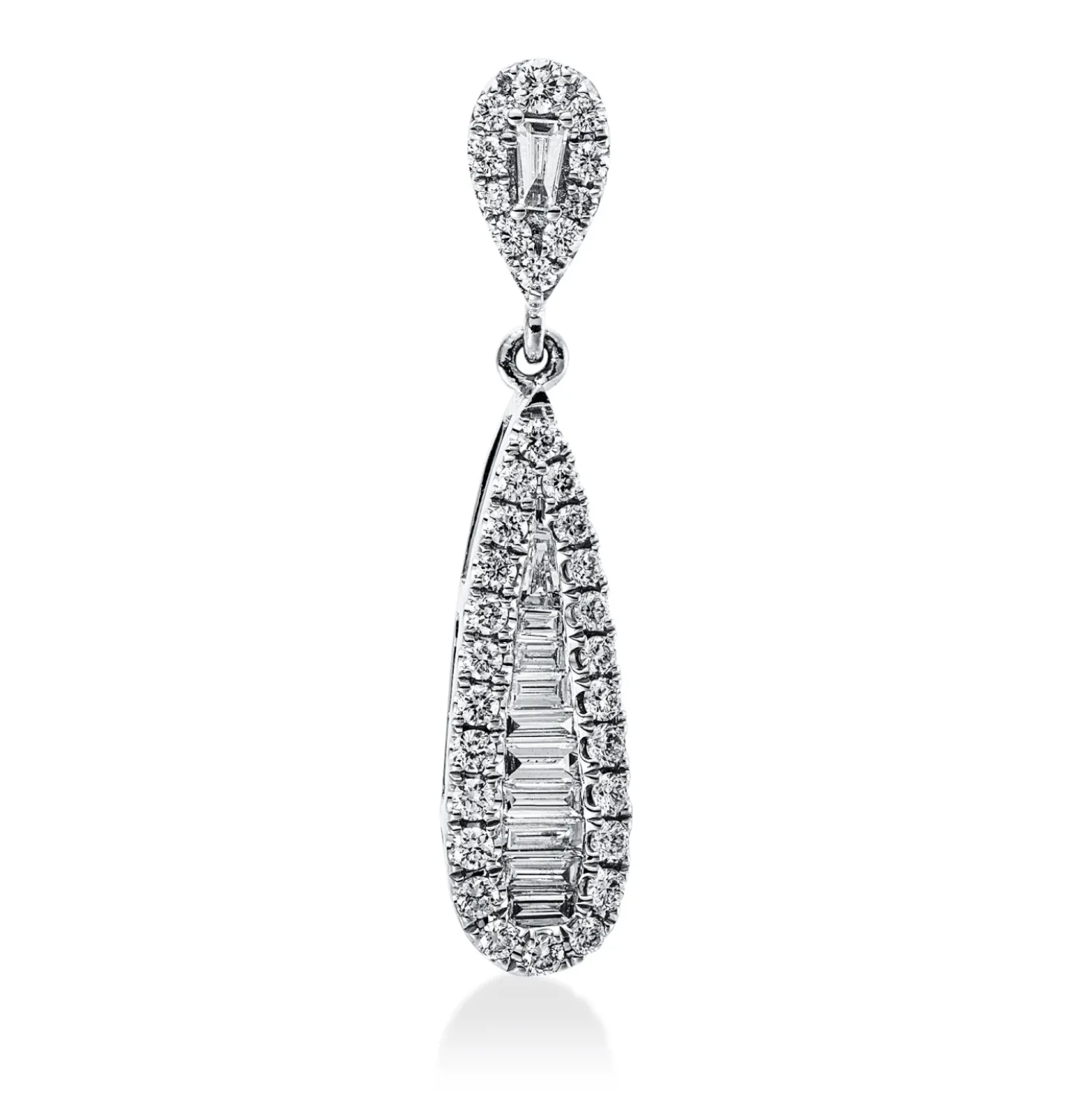 Anhänger aus 750 Gold Weißgold 45 Diamanten 0,42ct TW-SI 26,6x5,7mm