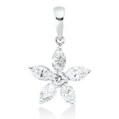 Anhänger aus 750 Gold Weißgold 6 Diamanten 0,65ct 17,3x11,4mm mit Öse