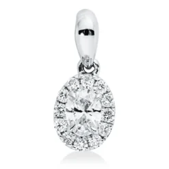 Anhänger aus 750 Gold Weißgold 13 Diamanten 0,1ct TW-SI 8,5x3,8mm