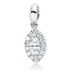 Anhänger aus 750 Gold Weißgold 15 Diamanten 0,1ct TW-SI 10,5x4mm