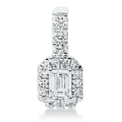 Anhänger aus 750 Gold Weißgold 18 Diamanten 0,43ct TW-SI 14x6,3mm mit Öse