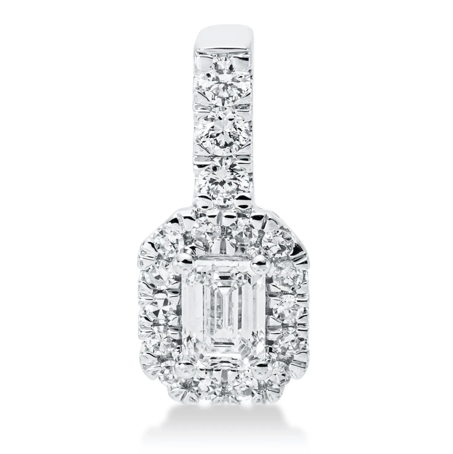 Anhänger aus 750 Gold Weißgold 18 Diamanten 0,43ct TW-SI 14x6,3mm mit Öse