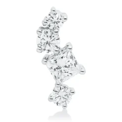 Anhänger aus 585 Gold Weißgold 4 Diamanten 0,55ct W-SI 13,3x5,5mm