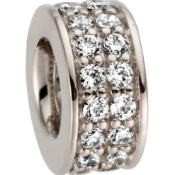 Anhänger aus 585 Gold Weißgold mit 32 Diamanten 0,25ct Rund Ø 7,5mm