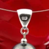 Anhänger aus Muschelkernperle & 925 Silber, Ø14mm, dunkelgrau anthrazit
