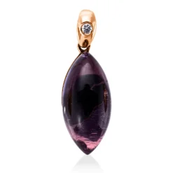 Anhänger aus 750 Rotgold Amethyst 5,64ct lila Brillant 0,02ct TW-SI 22,8x8,1mm