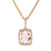 Anhänger aus 750 Rotgold Morganit 3ct pink 29 Brillanten 0,13ct TW-SI 20x10,2mm