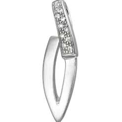 Anhänger aus 925 Silber mattiert mit 10 Zirkonia Silberanhänger Halsschmuck