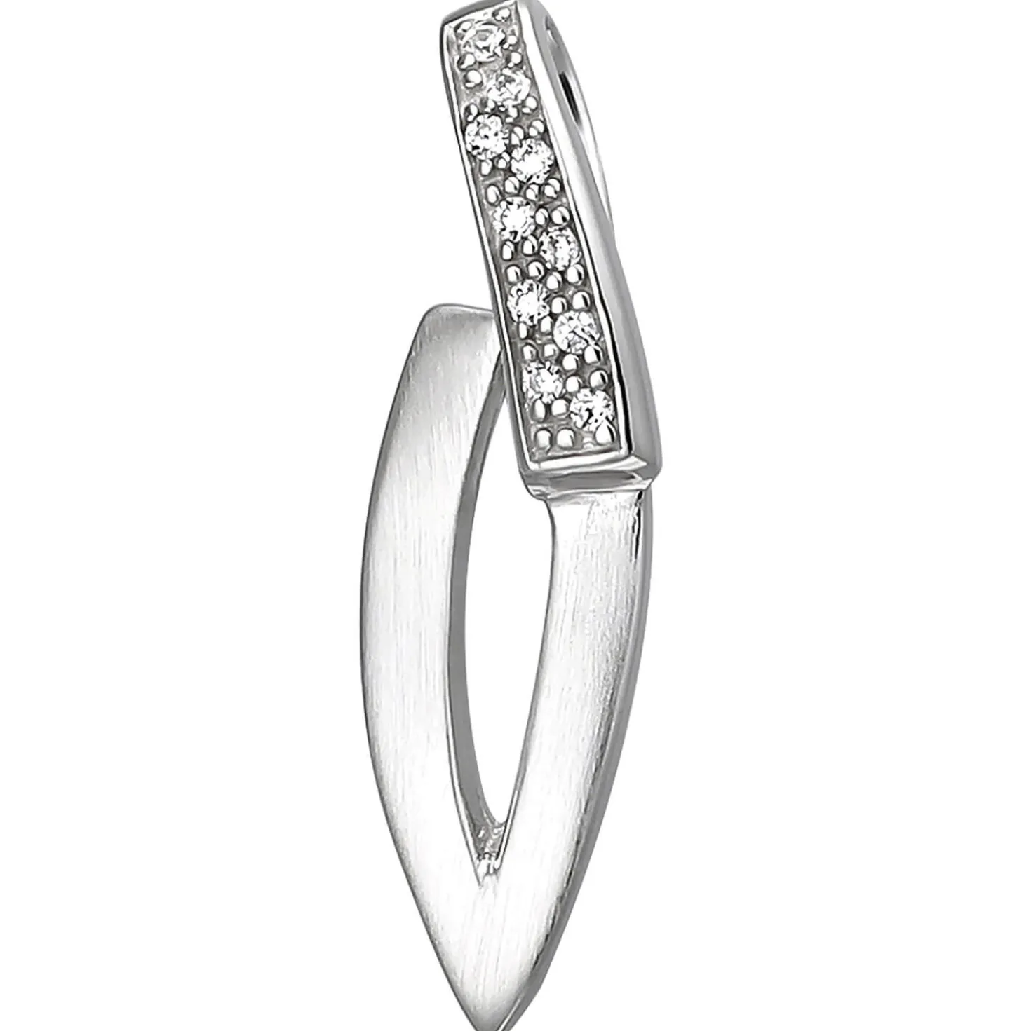 Anhänger aus 925 Silber mattiert mit 10 Zirkonia Silberanhänger Halsschmuck