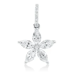 Anhänger aus 750 Weißgold 14 Diamanten Fanatsy-Schliff 0,71ct TW-SI 18x11,6mm